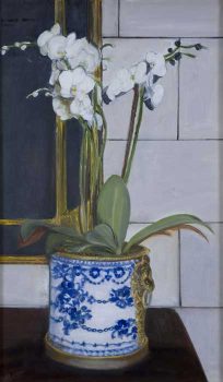 Clarice Smith, Potted Orchid, Oil on canvas, Image: 31 × 19in. (78.7 × 48.3cm); frame: 31 1/2 × 19 1/4 × 2in. (80 × 48.9 × 5.1cm), Clarice Smith Collection, Courtesy of David Bruce Smith, President, Grateful American Foundation