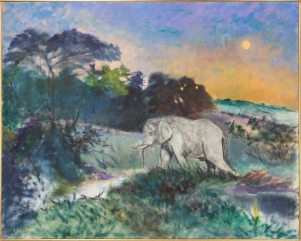 Don Resnick, Near Khwai River, Oil on canvas, Overall: 40 × 50in. (101.6 × 127cm), Collection of Art in Embassies: Gift of Howard and Helen Shaw, New York, NY