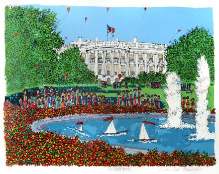Susan Pear Meisel, The White House, Screenprint, Overall: 26 1/2 × 31 1/2 × 1 1/2 in. (67.3 × 80 × 3.8 cm), Collection of Art in Embassies, Washington, D.C.; Gift of Franklin Wilk