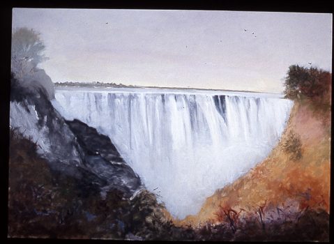 Don Resnick, The Zambezi, Victoria Falls, Oil on canvas, 48 x 67 in. (121.9 x 170.2 cm), Courtesy of the artist, Rockville Center, New York