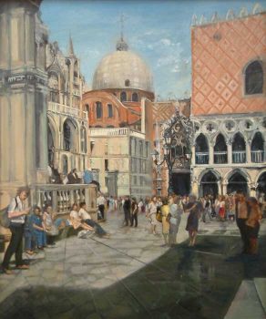 Clarice Smith, Venetian Street Scene, Oil on canvas, Image: 36 × 30in. (91.4 × 76.2cm); frame: 41 1/2 × 35 3/4 × 2in. (105.4 × 90.8 × 5.1cm), Clarice Smith Collection, Courtesy of David Bruce Smith, President, Grateful American Foundation