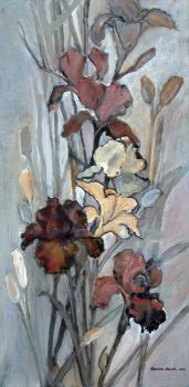 Clarice Smith, Floral Grey, Oil on canvas, Image: 26 × 36in. (66 × 91.4cm); frame: 38 × 20 × 2 1/2in. (96.5 × 50.8 × 6.4cm), Clarice Smith Collection, Courtesy of David Bruce Smith, President, Grateful American Foundation