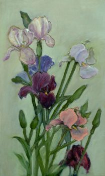 Clarice Smith, Irises, Oil on canvas, Image: 30 × 18in. (76.2 × 45.7cm); frame: 33 1/2 × 21 1/2 × 2in. (85.1 × 54.6 × 5.1cm), Clarice Smith Collection, Courtesy of David Bruce Smith, President, Grateful American Foundation