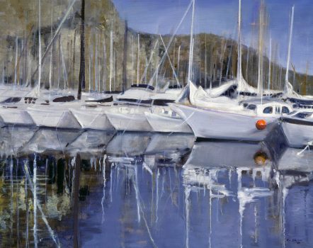 Clarice Smith, Masts, Oil on canvas, Image: 24 × 30in. (61 × 76.2cm); frame: 29 1/2 × 35 × 1 1/2in. (74.9 × 88.9 × 3.8cm), Clarice Smith Collection, Courtesy of David Bruce Smith, President, Grateful American Foundation