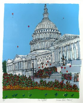 Susan Pear Meisel, The Capitol, Serigraph, Overall: 31 3/4 x 26 3/8 x 1 1/2in. (80.6 x 67 x 3.8cm), Collection of Art in Embassies, Washington, D.C.; Gift of the artist