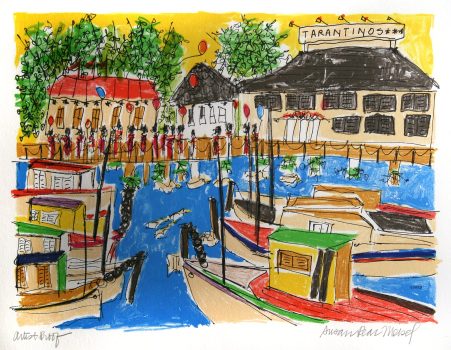 Susan Pear Meisel, Fisherman's Wharf, Lithograph, Overall: 17 x 20 x 1 1/2 in. (43.2 x 50.8 x 3.8 cm), Collection of Art in Embassies, Washington, D.C.; Gift of Sidney Meisel