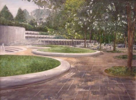 Clarice Smith, The Crystal City Water Park, Oil on canvas, Image: 24 × 36in. (61 × 91.4cm); frame: 31 1/2 × 41 3/4 × 2in. (80 × 106 × 5.1cm), Clarice Smith Collection, Courtesy of David Bruce Smith, President, Grateful American Foundation