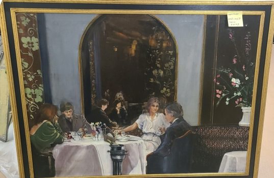 Clarice Smith, Dining Family, Oil on canvas, Frame: 42 × 54 × 1 1/2in. (106.7 × 137.2 × 3.8cm), Clarice Smith Collection, Courtesy of David Bruce Smith, President, Grateful American Foundation