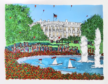 Susan Pear Meisel, The White House, Screenprint, 26 1/4 x 32 3/8 x 1 5/8 in. (66.7 x 82.2 x 4.1 cm), Collection of Art in Embassies, Washington, D.C.; Gift of Franklin Wilk