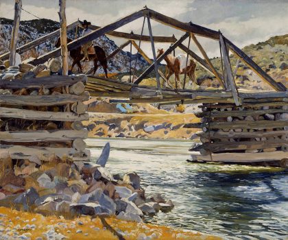 Walter Ufer, Crossing the Rio Grande, Oil on canvas, Overall: 25 × 30in. (63.5 × 76.2cm), Courtesy of the Museum of Fine Art, Houston; Gift of General and Mrs. Maurice Hirsch, 51.17
