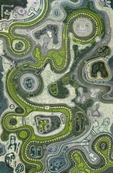 Sophia Bounou, Viridarium, Acrylic on canvas, Approx: 100 × 68in. (254 × 172.7cm), Courtesy of the artist, New York, New York and Blond Contemporary, London, United Kingdom