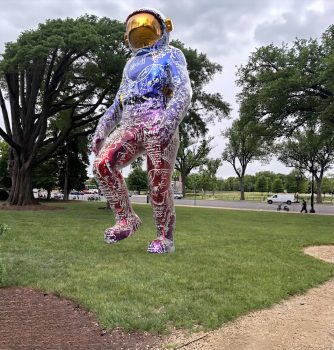 Brendan Murphy, Serve the Flag, Carbon fiber, steel skeleton, eight layer chroming process, Overall: 275 11/16 × 118 5/16 × 113 11/16in., 3000lb. (700.3 × 300.5 × 288.8cm, 1360.8kg), Courtesy of the artist, Wellington, Florida