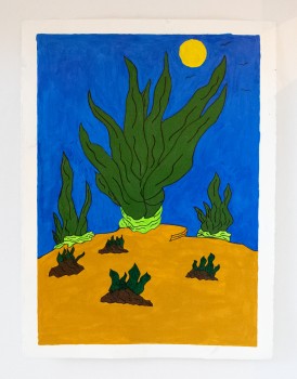 James Davis, Untitled, 30x22, Acrylic on paper, Courtesy of the Creative Growth Art Center in Commemoration of the 250th Anniversary of the United States.