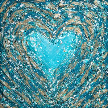 Fer Da Silva, Corazón de Fer Freedom is Hope, Mixed media on canvas, Unframed: 60 × 60in. (152.4 × 152.4cm), Courtesy of the artist, New York, New York