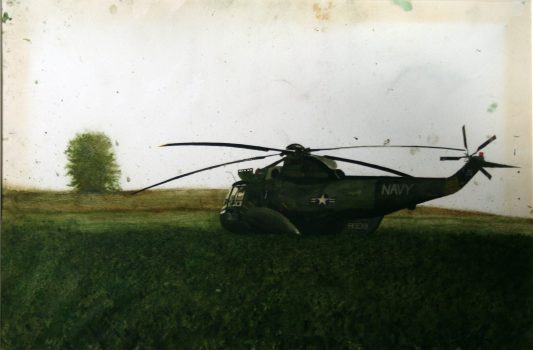 Jamie Wyeth, Forced Landing, Oil on canvas, 19 x 28 3/16 in. (48.3 x 71.6 cm), Courtesy of Phillip Grace, Washington, DC