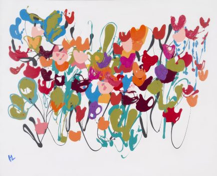 Helen Grigware Lambert, Persian Buttercups, Acrylic on canvas, 48 x 52 x 1.5 in. (121.9 x 132.1 x 3.8 cm), Collection of Art in Embassies, Washington, D.C.; Gift of the artist