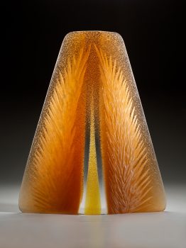 Alex Gabriel Bernstein, Large Amber Spring, Glass, Overall: 26 x 22 x 3in. (66 x 55.9 x 7.6cm), Courtesy of the artist, Asheville, North Carolina