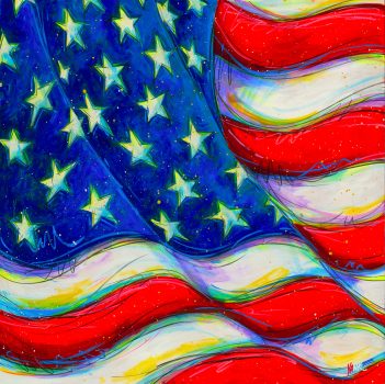 Tim Yanke, America 250, Acrylic on clayboard, Overall: 48 × 48in. (121.9 × 121.9cm), Courtesy of the artist and Park West Gallery, Miami Lakes, Florida