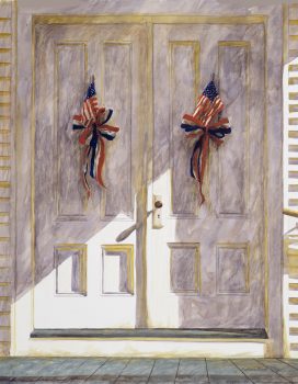 Barbara Ernst Prey, God and Country, Watercolor and dry brush on paper, Unframed: 27 × 22in. (68.6 × 55.9cm)
Framed: 39 × 34in. (99.1 × 86.4cm), Courtesy of the artist, Oyster Bay, New York