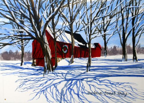 Barbara Ernst Prey, Wreathed I, Watercolor, 13 x 15 in. (33.0 x 38.1 cm) framed;5 x 7 in. (12.7 x 17.8 cm) unframed, Courtesy of the artist, Oyster Bay, New York