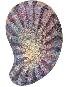 Nathan Beard, Exit Music #49 (Reception), Acrylic on shaped panel, 72 × 48in. (182.9 × 121.9cm), Courtesy of the artist, St. Petersburg, Florida