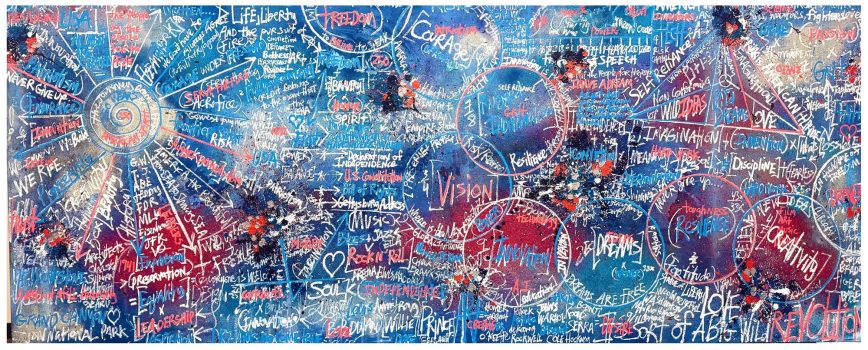Brendan Murphy, Freedom 250, Oil on canvas, Diptych, each panel: 72 × 96in. (182.9 × 243.8cm)
Overall: 72 × 192in. (182.9 × 487.7cm), Courtesy of the artist, Wellington, Florida