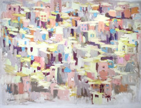 Helen Grigware Lambert, Shiloah, Arab Village, Acrylic on canvas, Overall: 49 1/2 x 53 5/8 x 1 1/2 in. (125.7 x 136.2 x 3.8 cm), Collection of Art in Embassies, Washington, D.C.; Gift of the artist