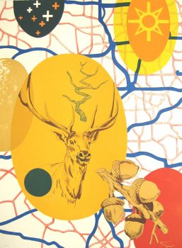Norman Akers, All Things Connected, Five-color lithograph printed on white Somerset paper, 30 x 22 in. (76.2 x 55.9 cm), Courtesy of the Art in Embassies Program, Washington, D.C.