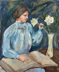 Jiyun Kim Southwest Region,Texas, Elementary Hero: Helen Keller Her World Beyond Sight and Sound, Acrylic on canvas