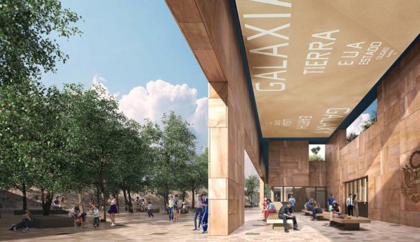 Ed Ruscha, Extremes and In-betweens in Two Languages/Extremos e Intermedios en dos Lenguajes, 2024, Silcate paint, 885 13/16 × 2704 3/4in. (2250 × 6870cm),